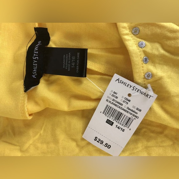 ASHLEY STEWART V-NECK TANK TOP - Picture 7 of 7